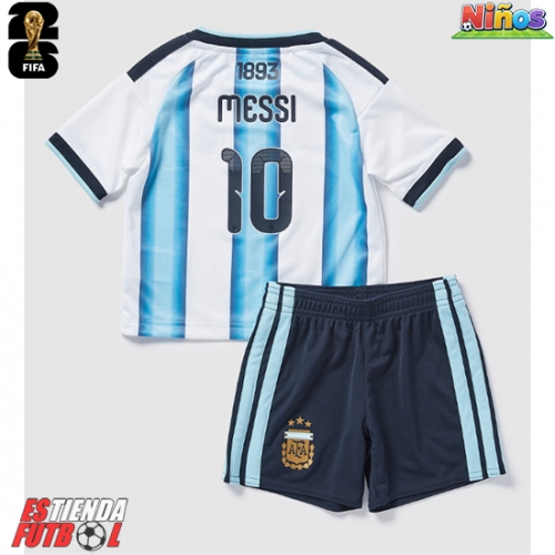 Argentina Lionel Messi #10 Primera Equipación Niños Mundial 2026 Manga Corta (+ Pantalones cortos)